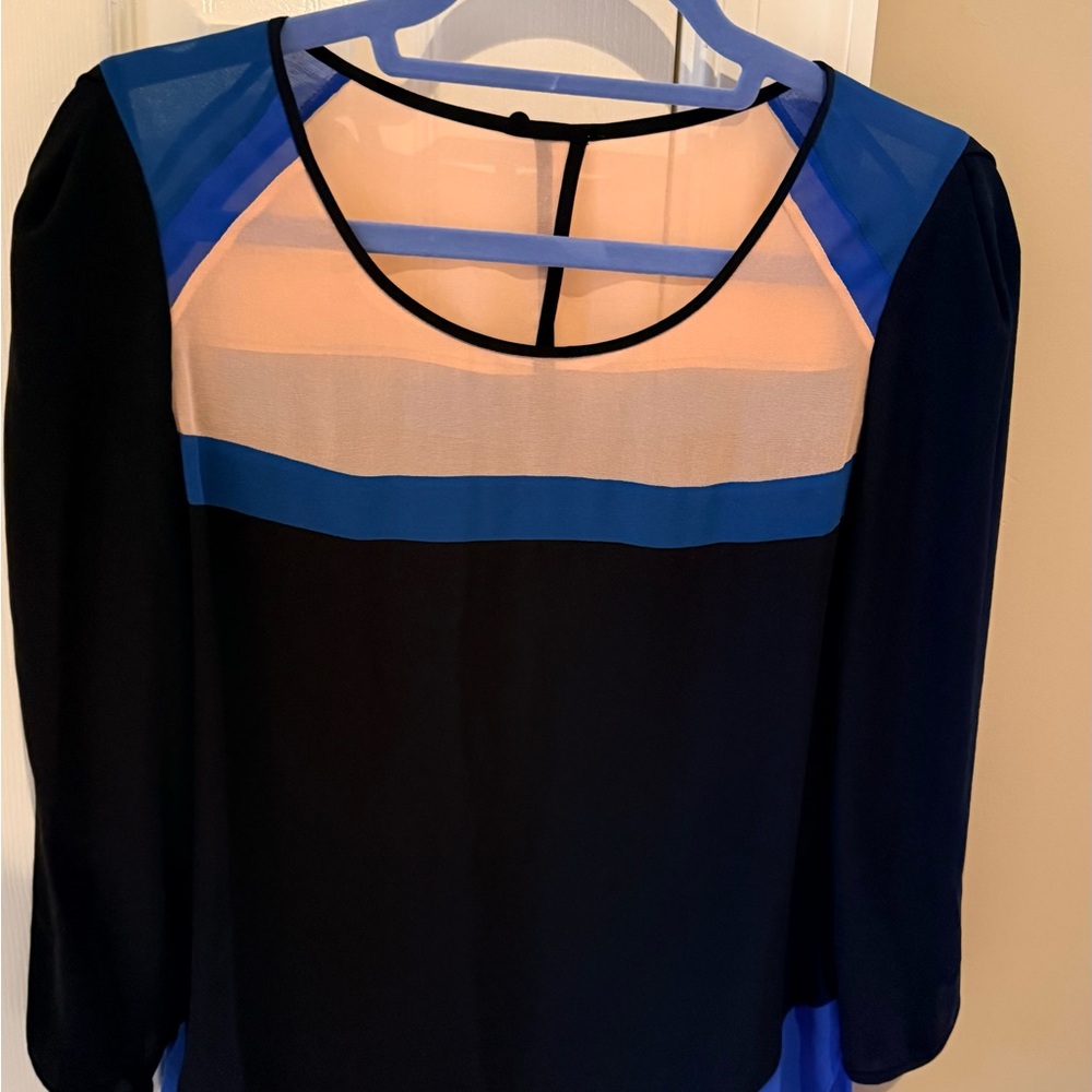 BCBG MAX AZRIA ARDEN black blue Blouse